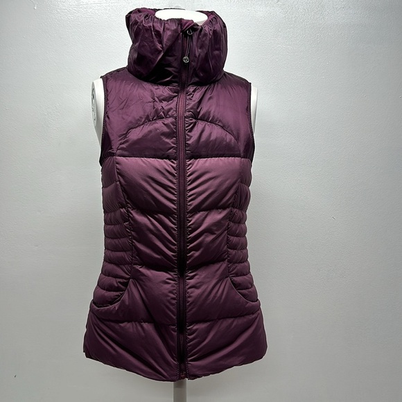 Lululemon Fluffin Awesome Vest Rulu Goose Down Feathers Plum Purple Size 4 - Picture 1 of 9